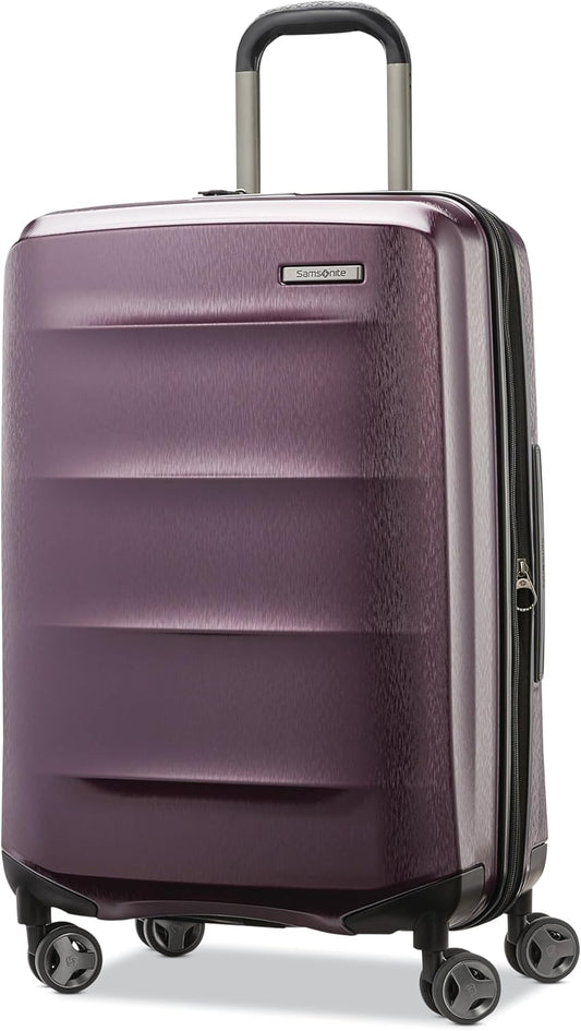 Samsonite Octiv Lightweight Hardshell 24-Inch Medium Checked Luggage- Durable Impact Resistant, 360° Aero Trac Spinner Wheels, Adjustable Telescopic Handle, Expandable, TSA Approved Lock - Purple