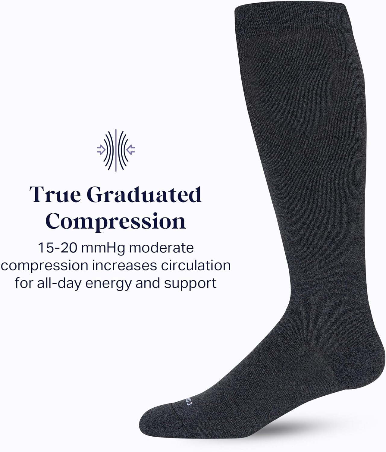 Comrad Nylon Knee High Socks - 15-20mmHg Graduated Compression Socks - Soft & Breathable Support Unisex Socks