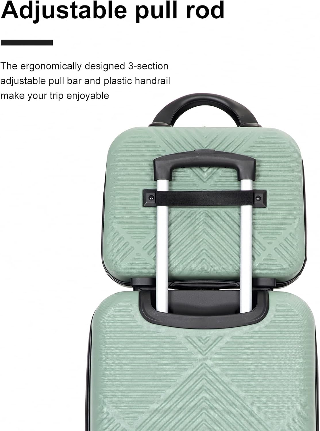 2 Piece Carry on Luggage Set, Airline Approved 20 Inch Luggage with Cosmetic Case Hard Shell Suitcase with Spinner Wheels, Olive Green