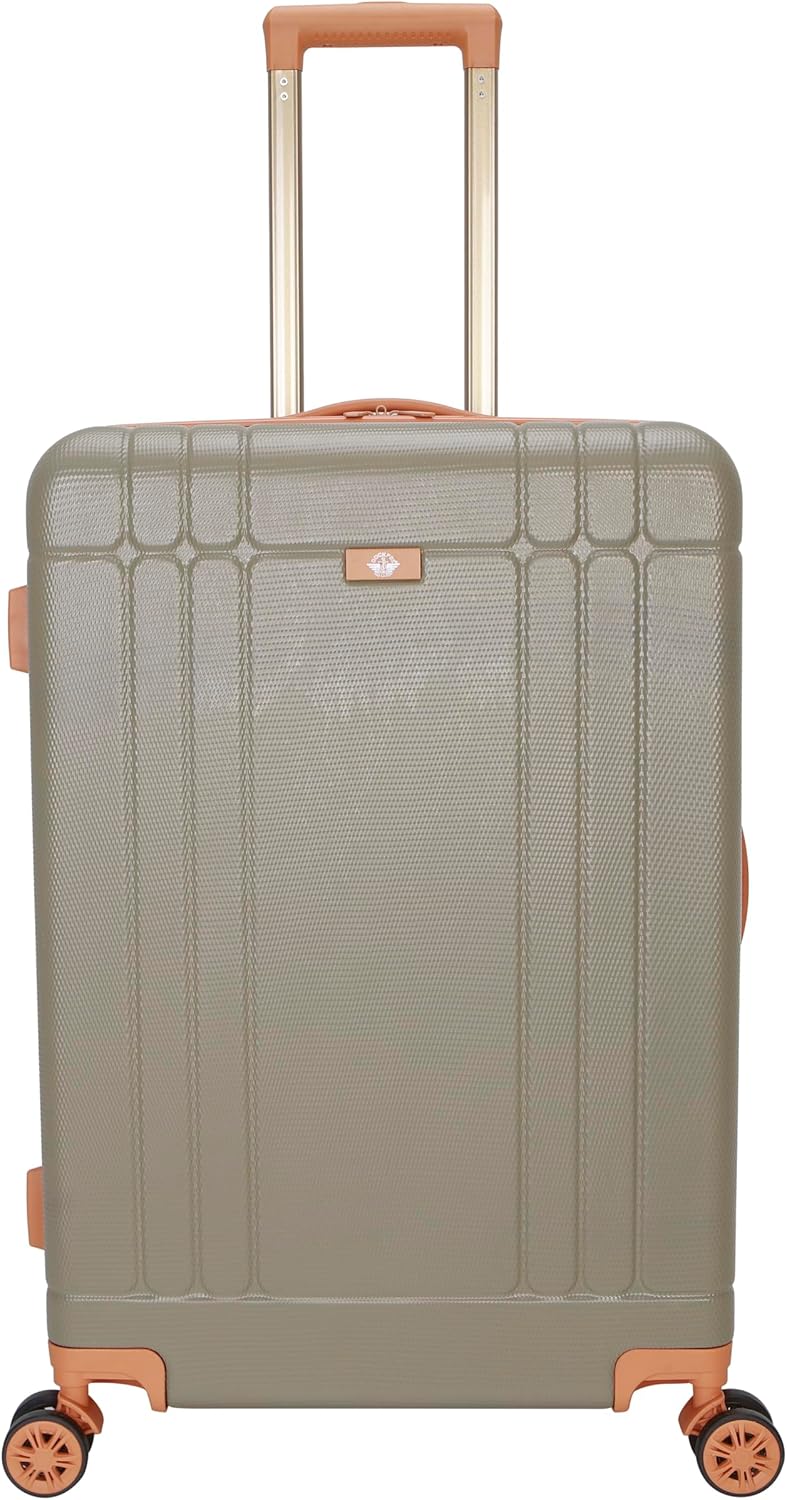 Dockers Hooper Hardside Expandable 8-Wheel Spinner Travel Luggage, Timberwolf, 24-Inch Checked