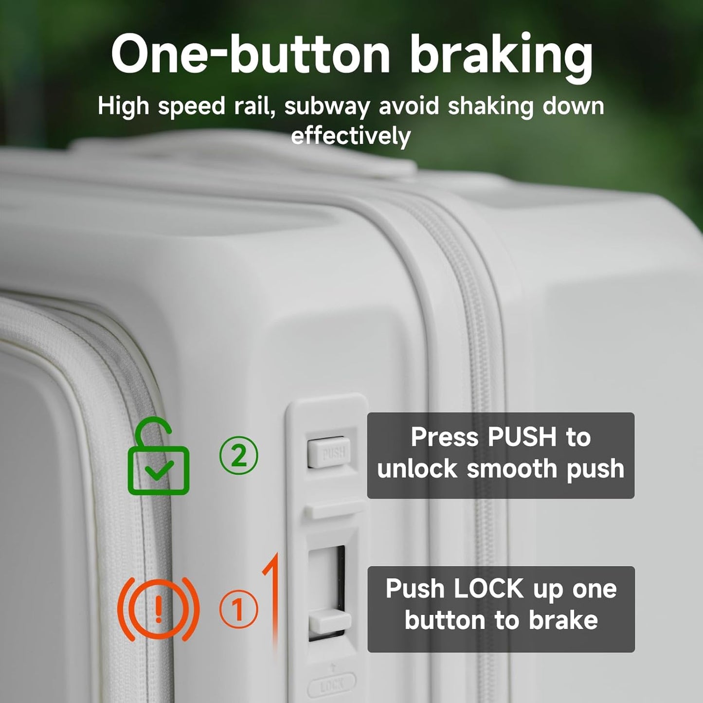 ROAMING Expandable 28-Inch Checked Luggage with Mute Brake Wheels Airline Approved Hard Shell Suitcases with Front Pocket Top Opening Luggage with TSA Lock for Short Business Travel, Beech white