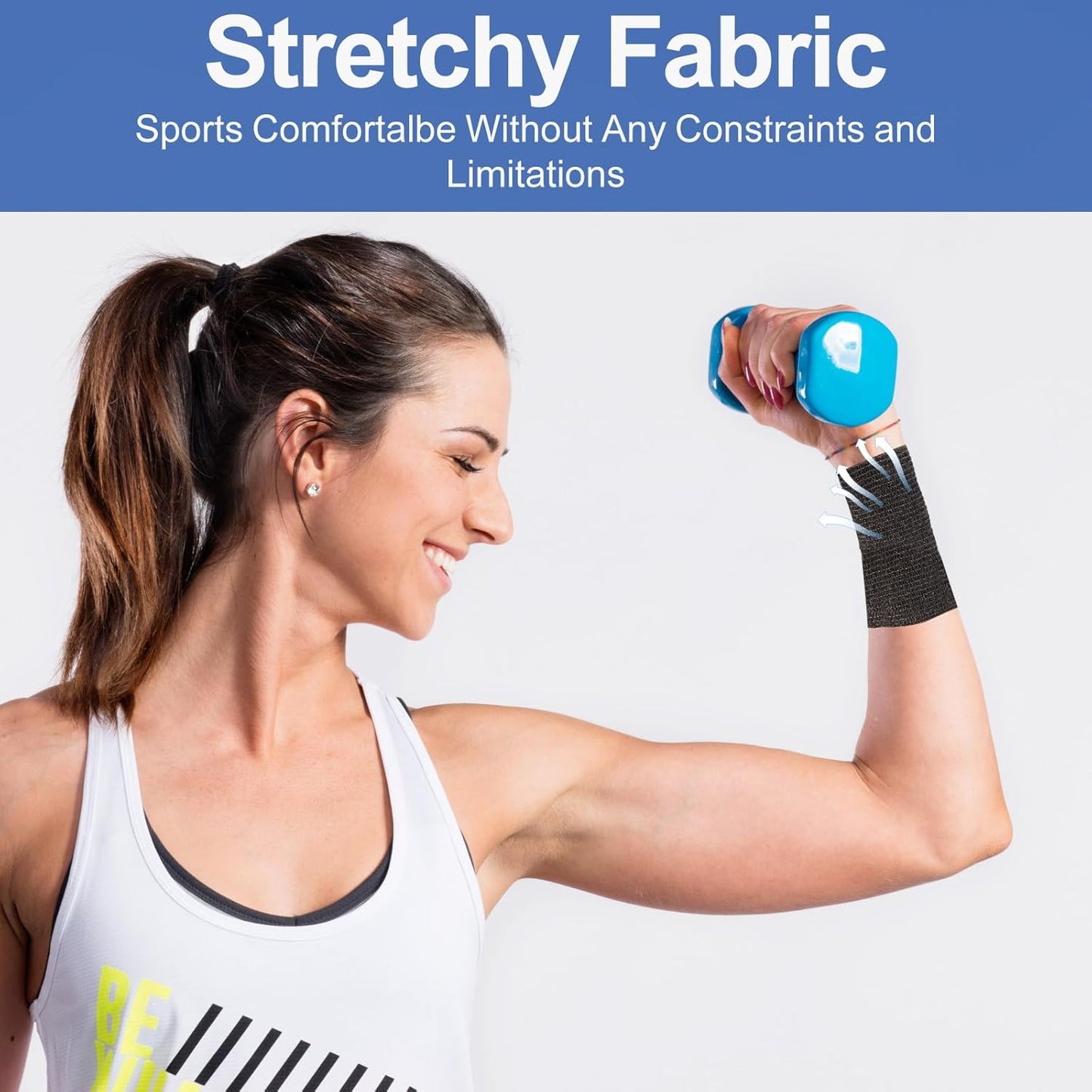 LDIWEE 24 Rolls Self Adhesive Bandage Wrap, 4 Inch x 5 Yards Black Athletic Tape Grip Tape, Flexible Non Woven Cohesive Bandage Wrap