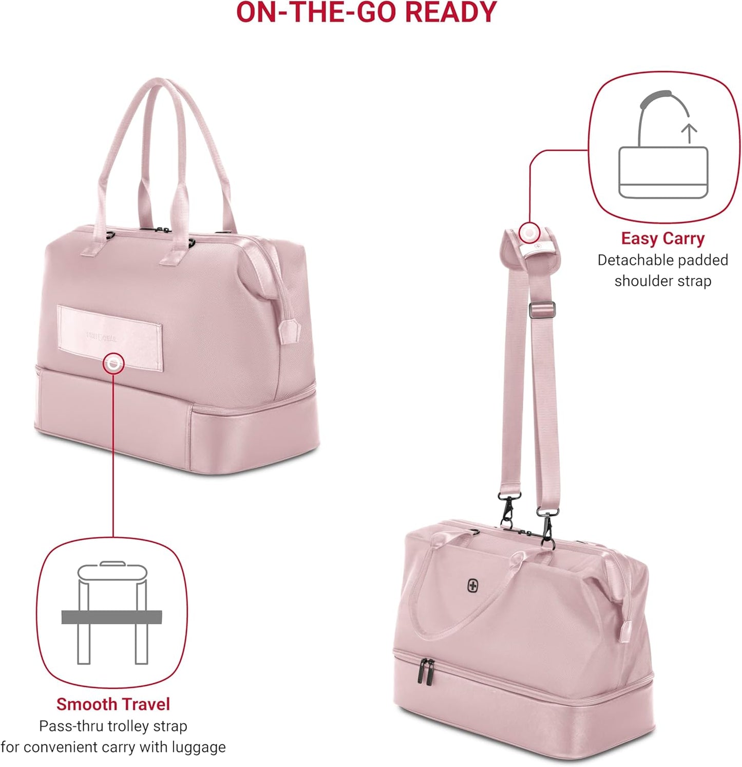 SwissGear 7366 Hardside Expandable Luggage with Spinner Wheels, Pink, 2-Piece Set (Weekender/27)