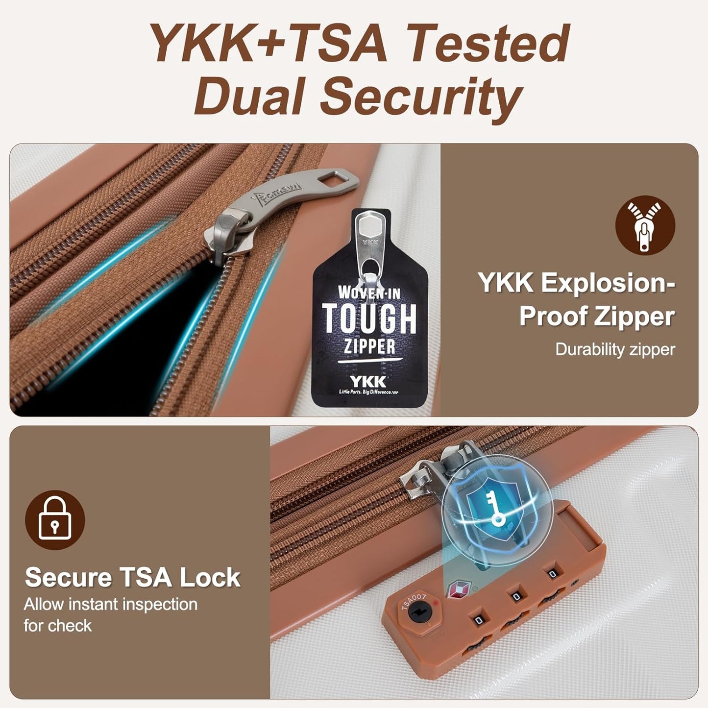 Romswi Expandable 24" Checked Luggage,Medium Hardshell Suitcase with Double Spinner Wheels for 20% More Space, Airline Approved Lightweight Hardside Luggage, Scratch-Resistant & YKK Zipper,White