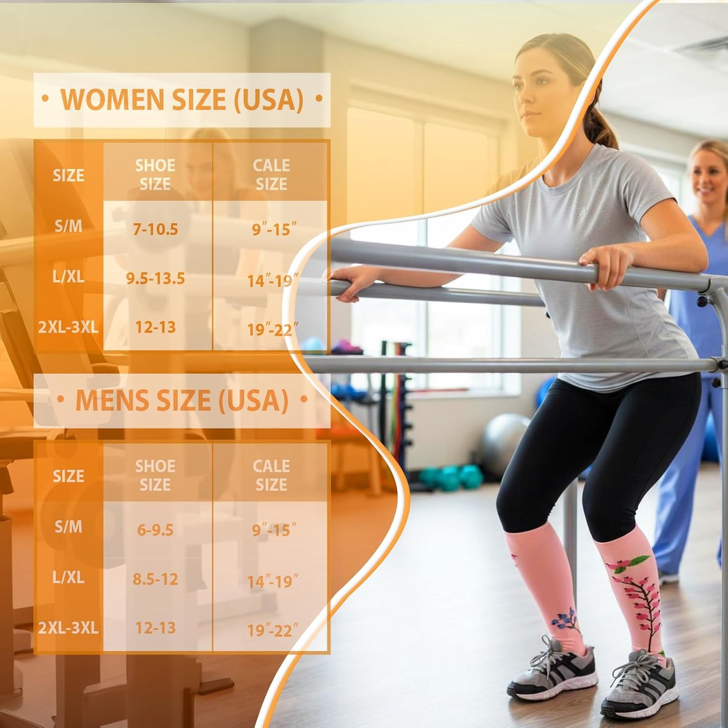 Graduated Compression Socks for Women&Men 20-30mmhg Knee High Socks Travel Hiking Running Stocking