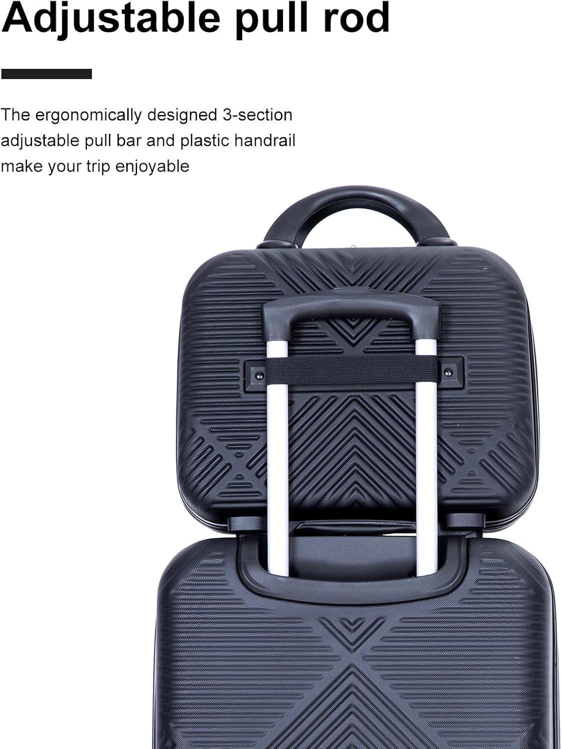 2 Piece Carry on Luggage Set, Airline Approved 20 Inch Luggage with Cosmetic Case Hard Shell Suitcase with Spinner Wheels, Lightweight Hardside Suitcases Set, Dark Black