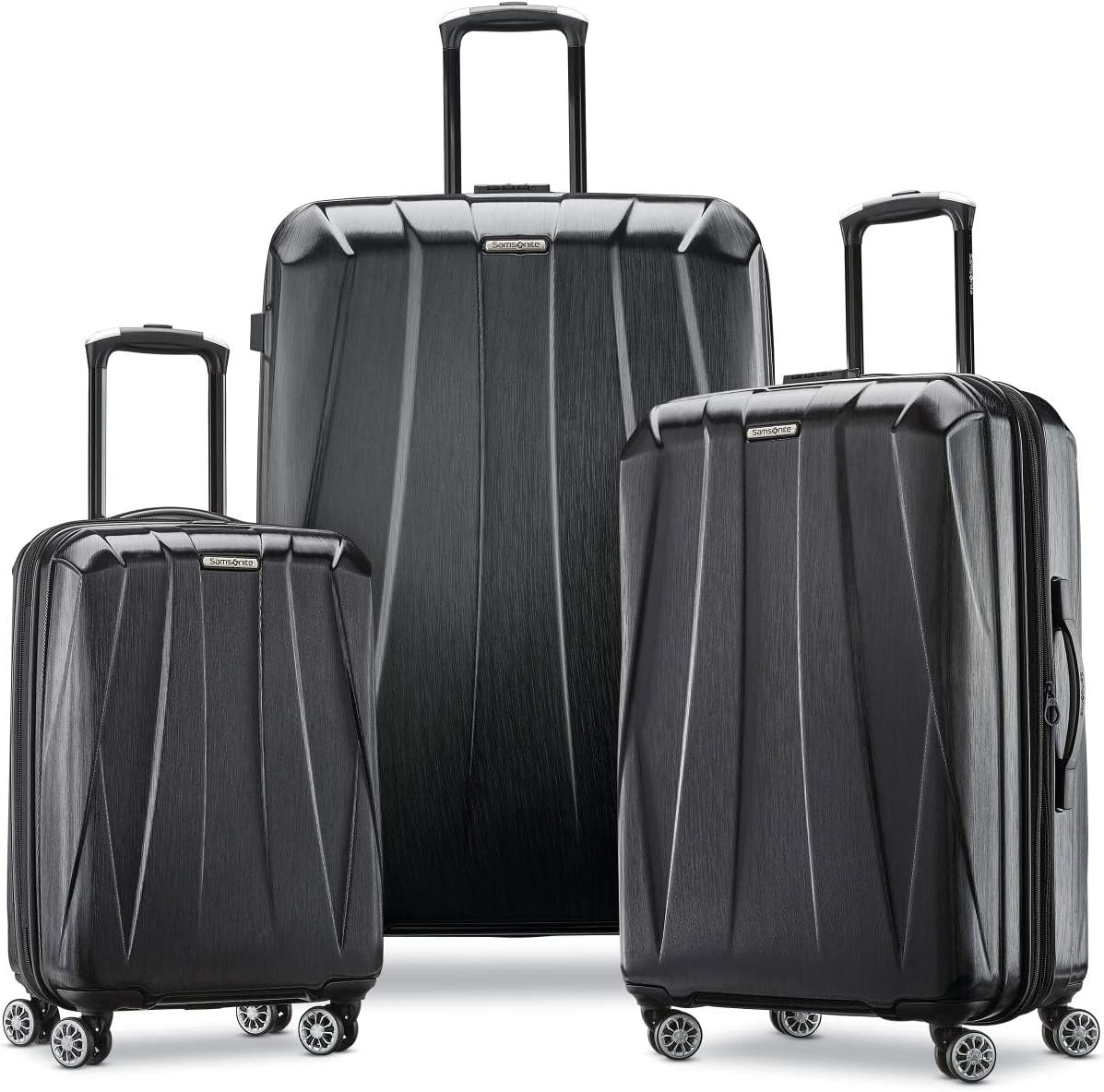Samsonite Centric 2 Hardside Expandable Luggage with Spinner Wheels, Black, 3-Piece Set (20/24/28)