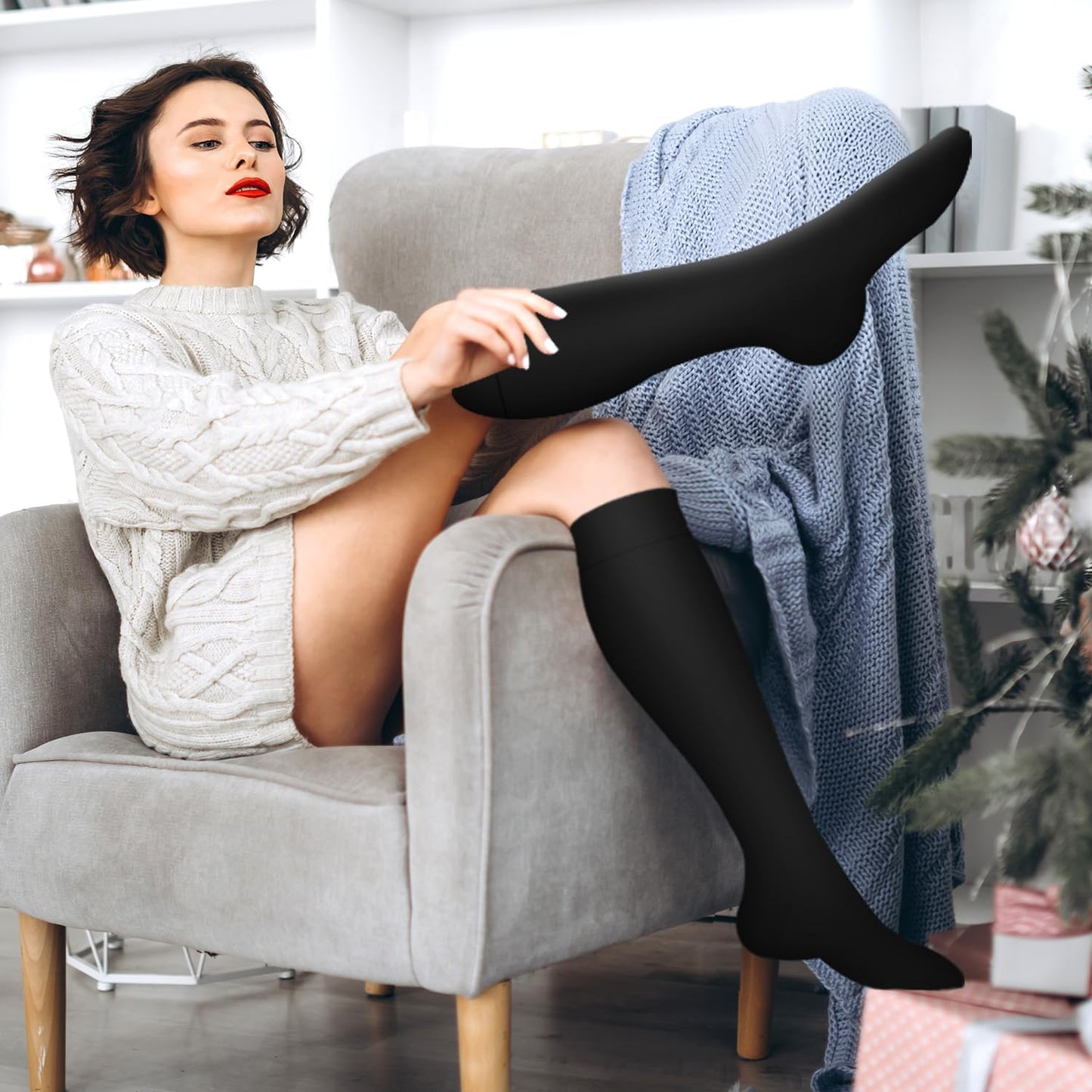 Bluemaple Compression Socks for Women & Men Circulation (6 Pairs) 15-20 mmHg is Best Support for Athletic Running Cycling