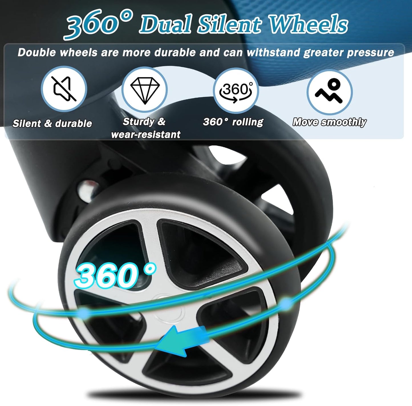 Merax Luggage Sets 6 Piece Hardshell ABS Suitcases with 8 Silent Spinner Wheels Durable and Lightweight Travel Luggage for Family Trips Ink Blue