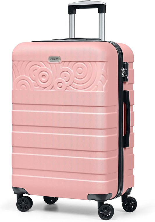 Krute 24 Inch Luggage Checked Suitcases with Wheels Lightweight PC ABS TSA Lock Hard Shell Travel Suitcase