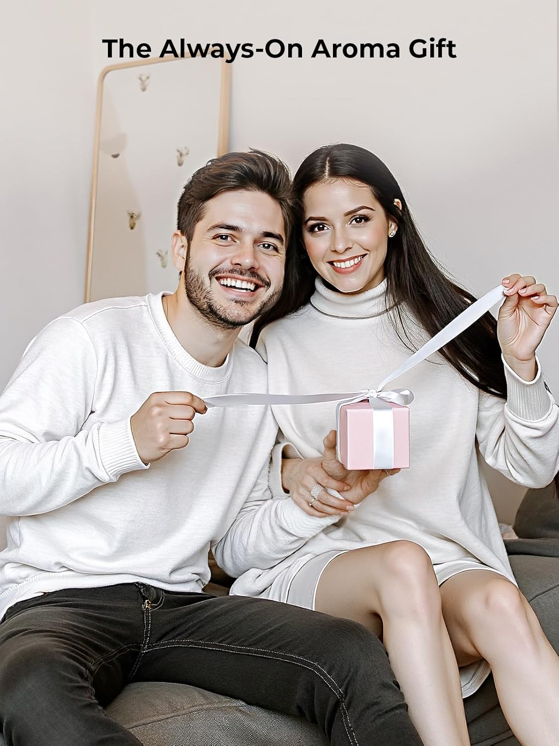 Waterless Diffuser for Essential Oil: Mini Battery Scent Diffuser for Room&Home&Car with 9 Colors LED Light - Aroma Cool Mist Snow White