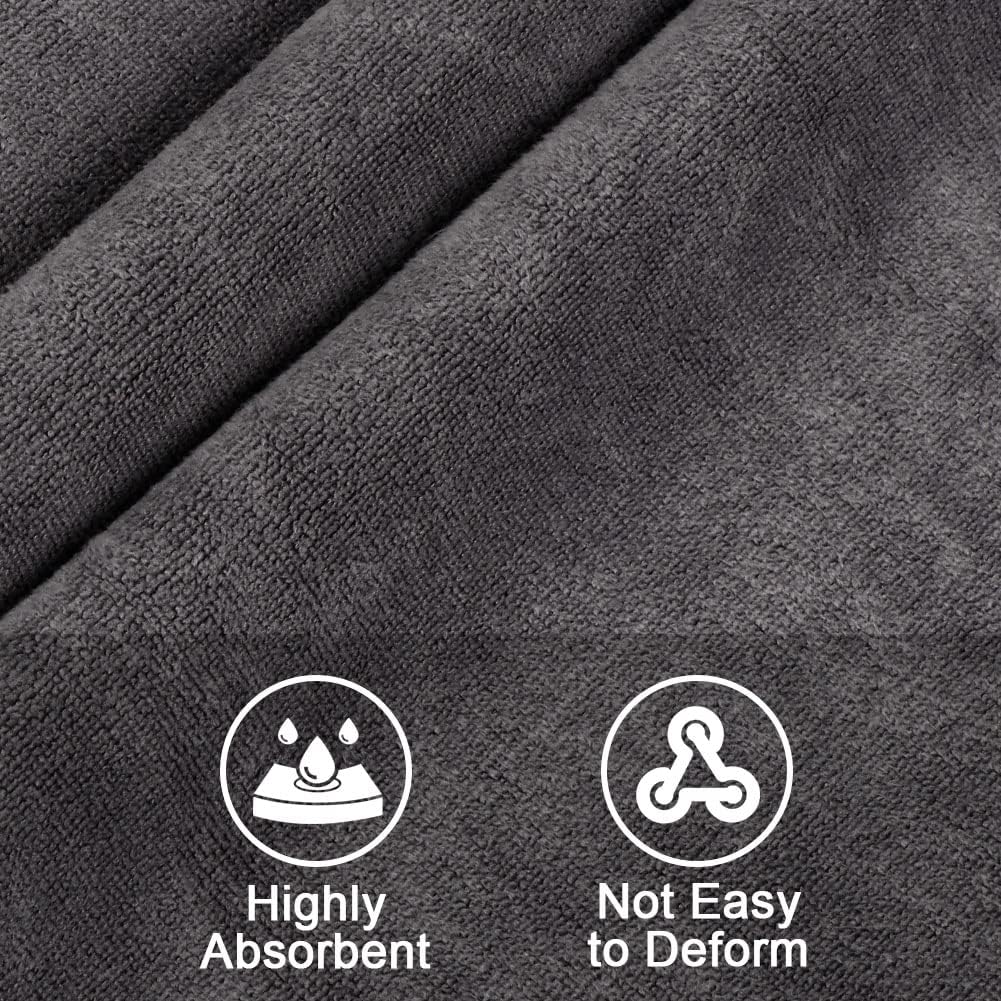 Orighty Bath Towel Pack of 4 - Soft Feel Grey Bath Towel Sets, Highly Absorbent Microfiber Towels for Body, Quick Drying, Microfiber Towels for Sport, Yoga, SPA, Fitness, (27’’ x 54’’)
