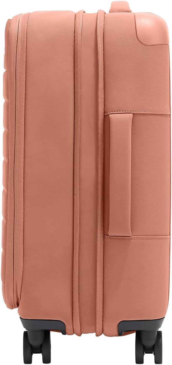Away Softside Carry-On Suitcase, 22 Inch Lightweight, Expandable High-Strength Nylon Luggage With Spinner Wheels, Meets Requirements for Most Major Airlines, Clay Pink