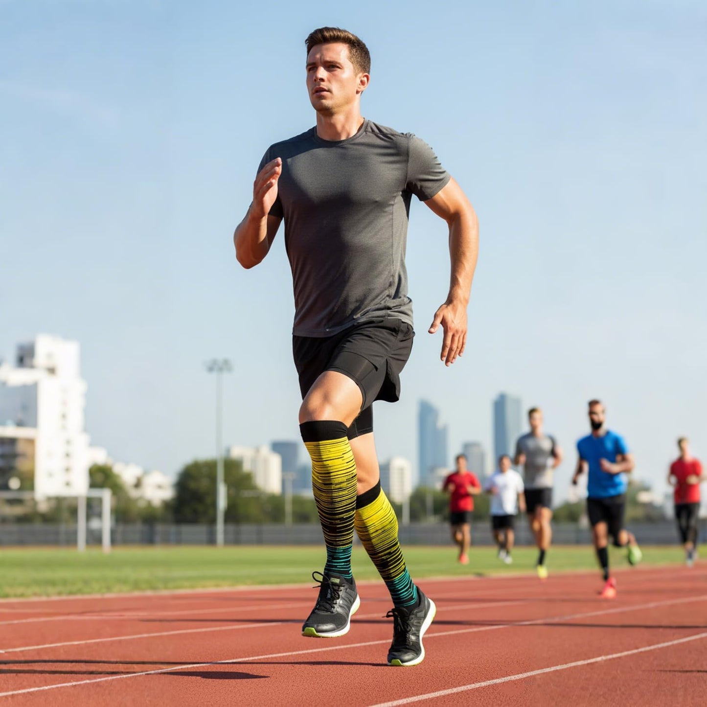 Graduated Compression Socks for Women&Men 20-30mmhg Knee High Socks Travel Hiking Running Stocking