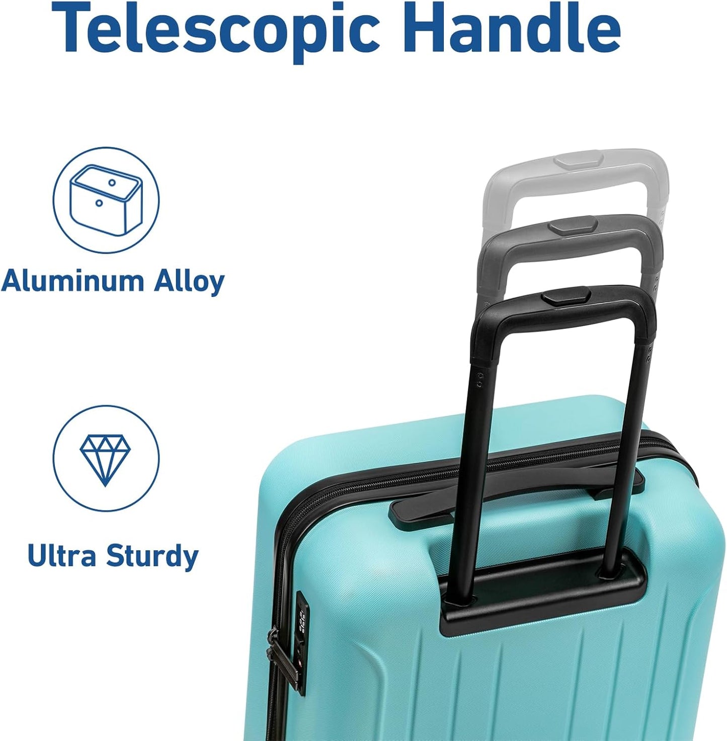 KYME Carry on luggage 22x14x9 Airline Approved Suitcase Hardshell With Double Spinner Wheels, PC+ABS TSA Lock Travel Luggage (Mint Green, 20" Carry On)