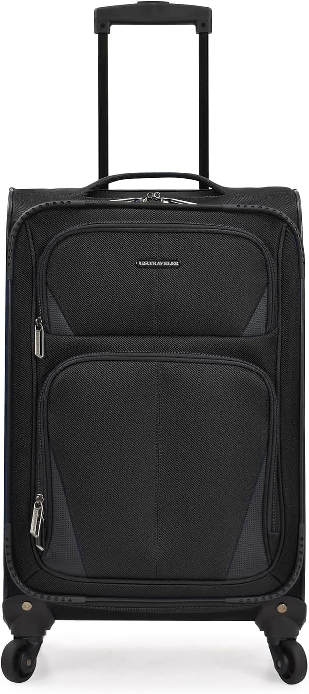 U.S. Traveler Aviron Bay Expandable Softside Luggage With Spinner Wheels, Black, Carry-on 23-Inch