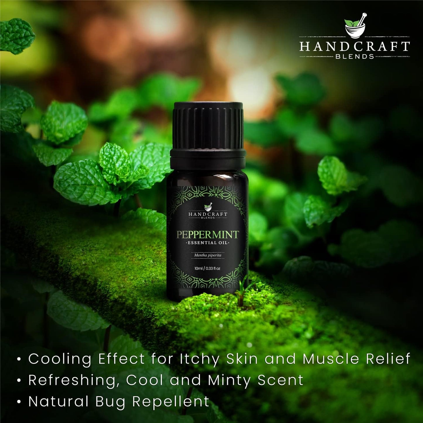 Handcraft Blends Peppermint Essential Oil – 0.33 Fl Oz – 100% Pure and Natural – Premium Grade Essential Oil for Diffuser and Aromatherapy, Skin, Massage, Candle and Soap Making Fragrance