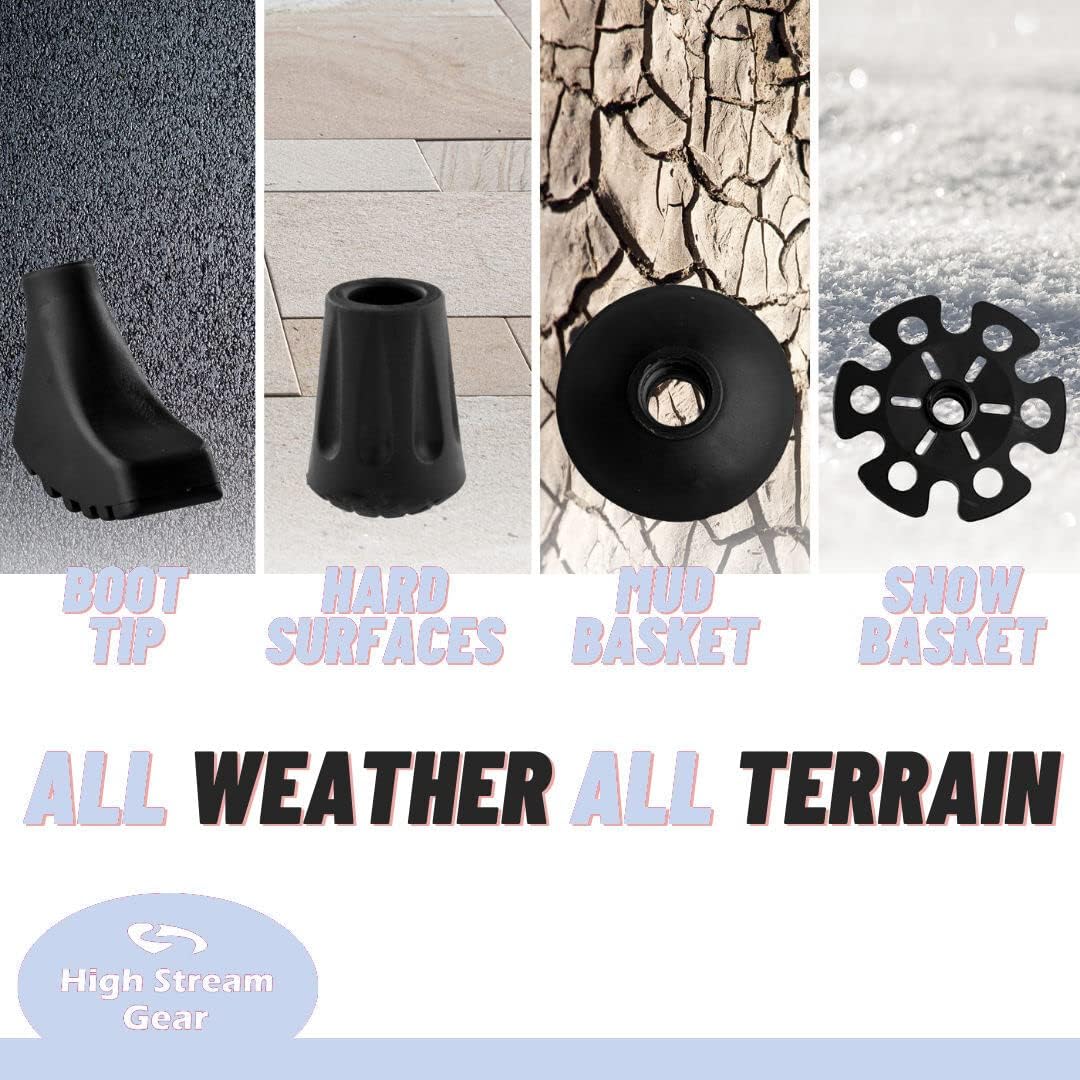 Walking Sticks for Men & Women - 14.5" Foldable Hiking Poles for Backpacking, Exercising and Traveling, Set of 2 Aluminum Nordic Collapsible Trekking Poles