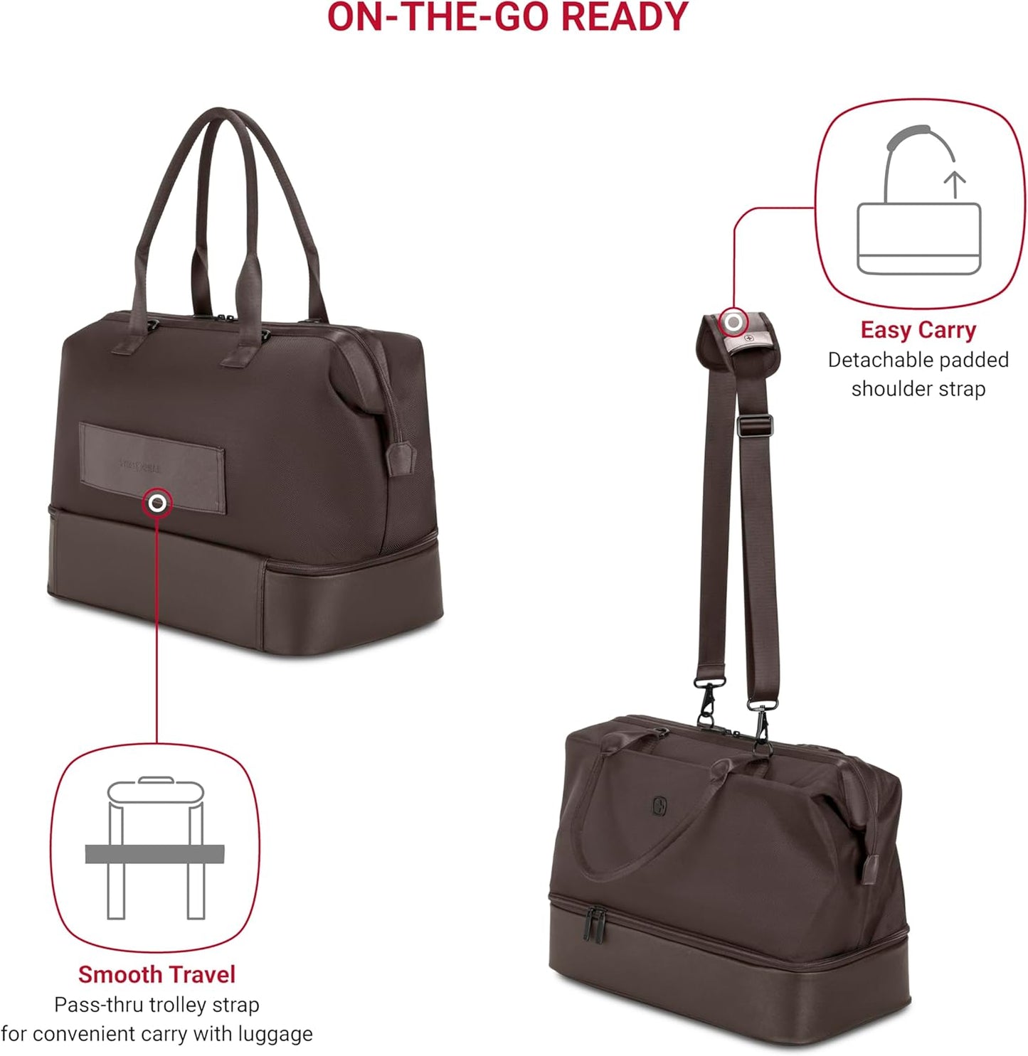 SwissGear 7366 Hardside Expandable Luggage with Spinner Wheels, Chocolate, 2-Piece Set (Weekender/27)