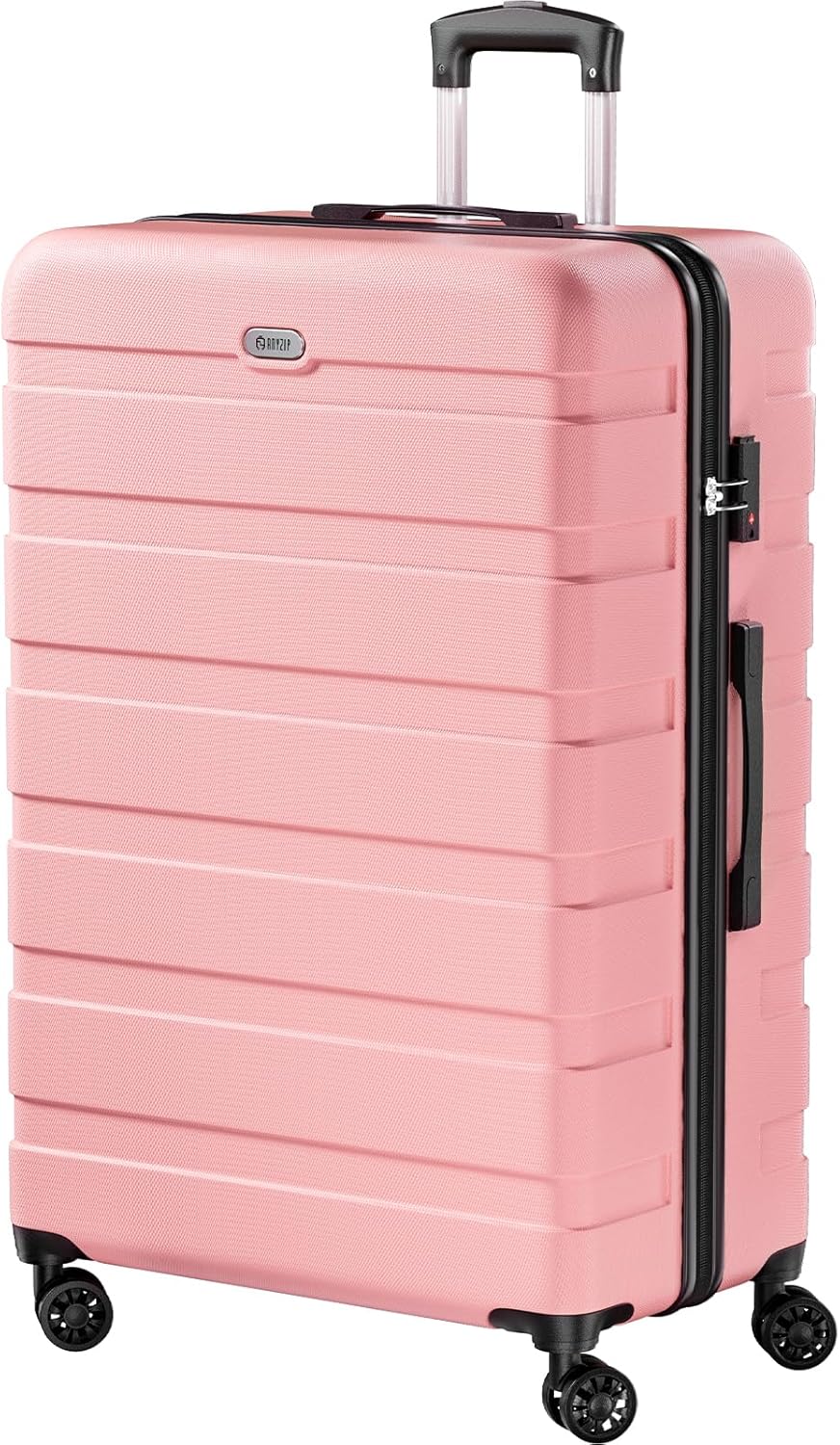AnyZip Luggage PC ABS Hardside Lightweight Suitcase with 4 Universal Wheels TSA Lock Checked-Large 30 Inch Pink