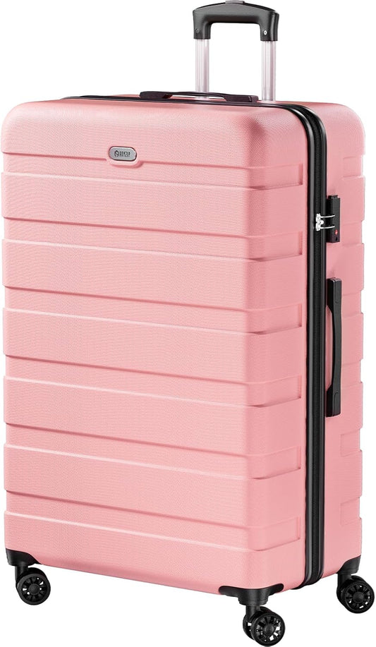 AnyZip Luggage PC ABS Hardside Lightweight Suitcase with 4 Universal Wheels TSA Lock Checked-Large 30 Inch Pink