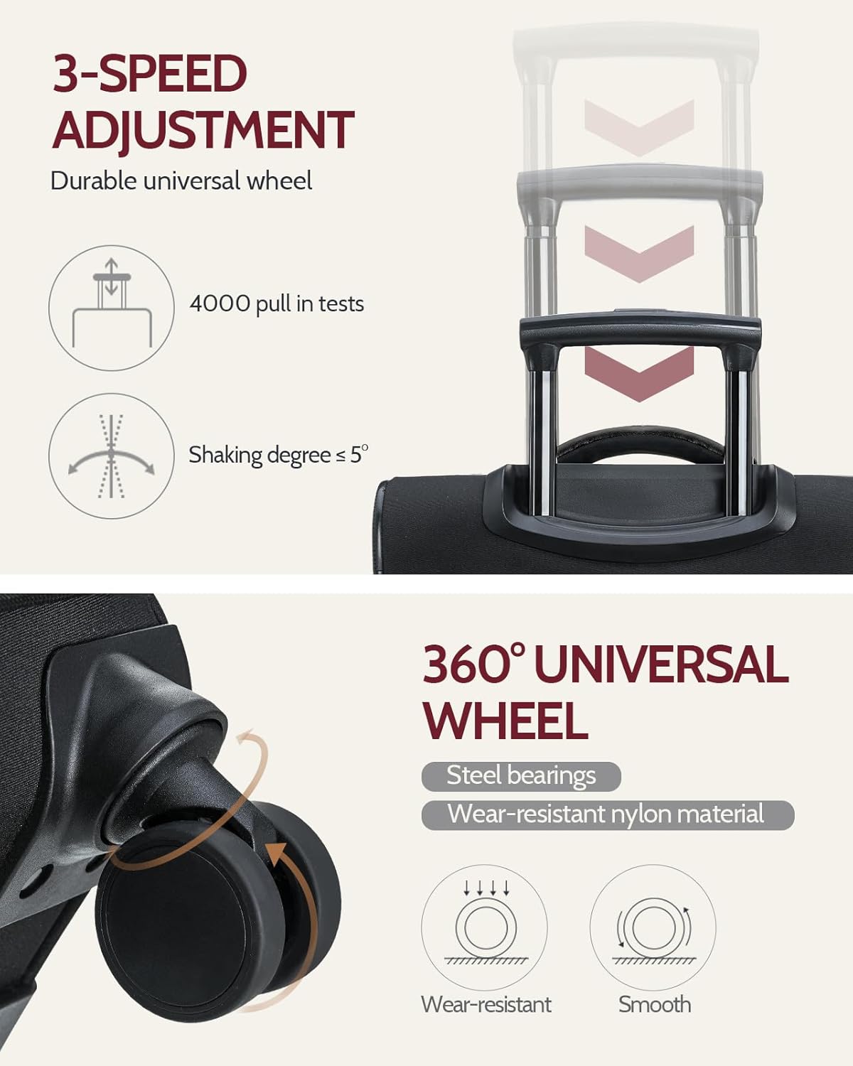 Carry On Luggage 22x14x9 Airline Approved, 20 Inch Softside Suitcase with 360° Spinner Wheels & TSA Lock, Ultra-Lightweight Water-Resistant Large Capacity Luggage for Women & Men