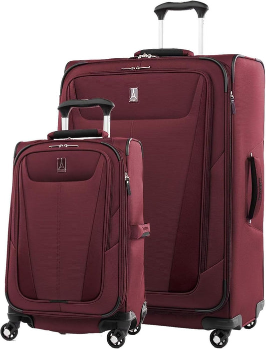 Travelpro Maxlite 5 Softside Expandable Luggage with 4 Spinner Wheels, Lightweight Suitcase, Men and Women, Burgundy, 2-Piece Set (21/29)