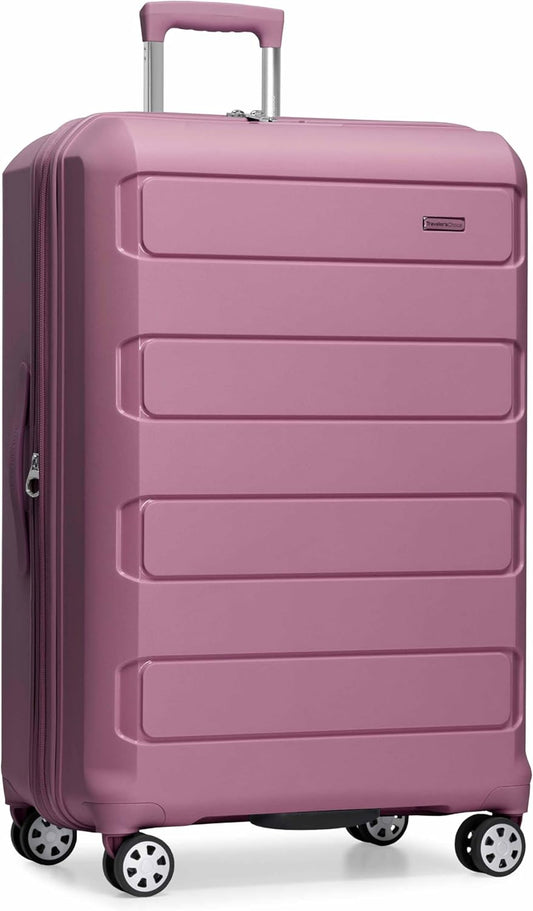 Traveler's Choice Pagosa Indestructible Hardshell Expandable Spinner Luggage, Mauve, 30-Inch Large