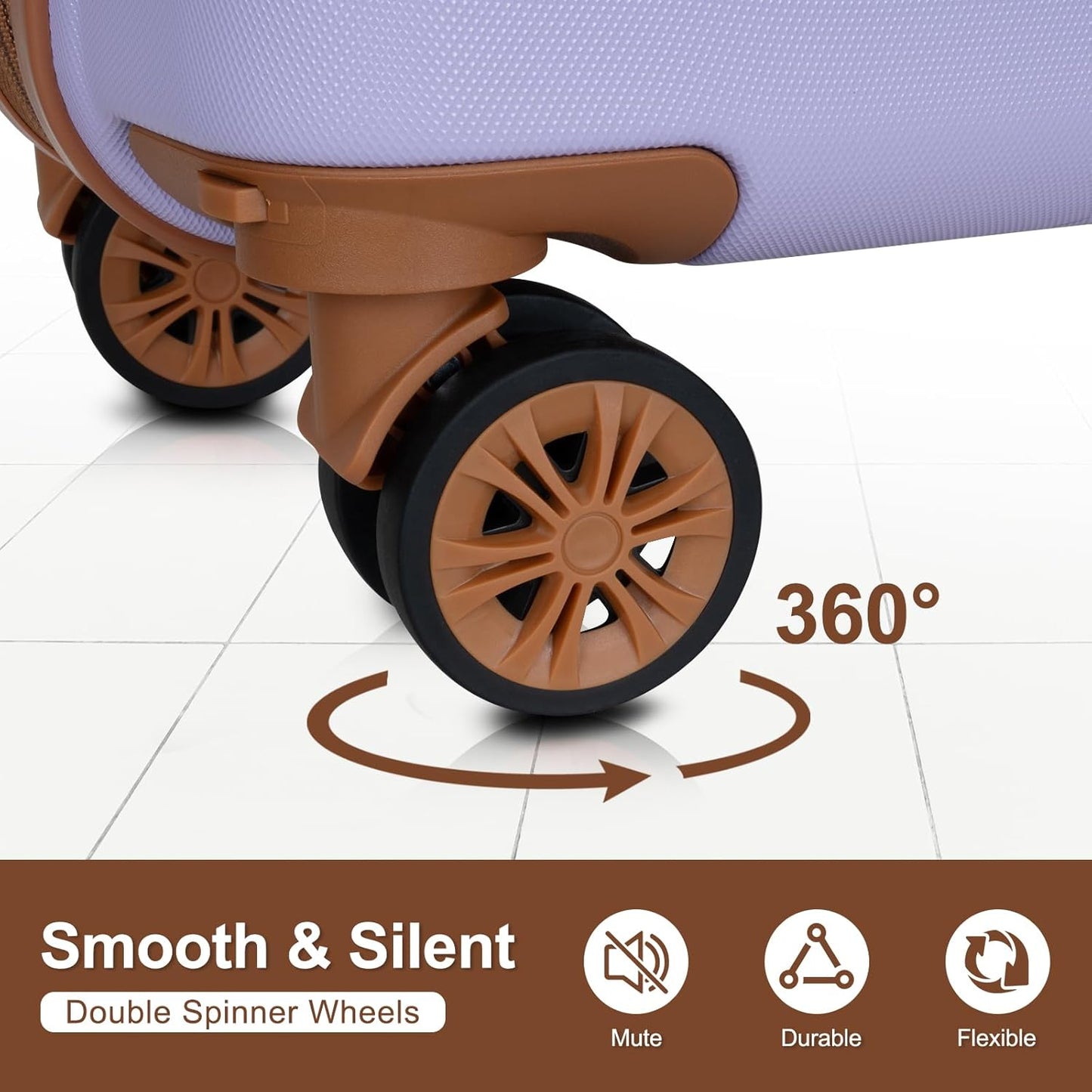 Romswi Expandable 28" Checked Luggage,Large Hardshell Suitcase with Double Spinner Wheels for 20% More Space, Airline Approved Lightweight Hardside Luggage, Scratch-Resistant & YKK Zipper,Purple