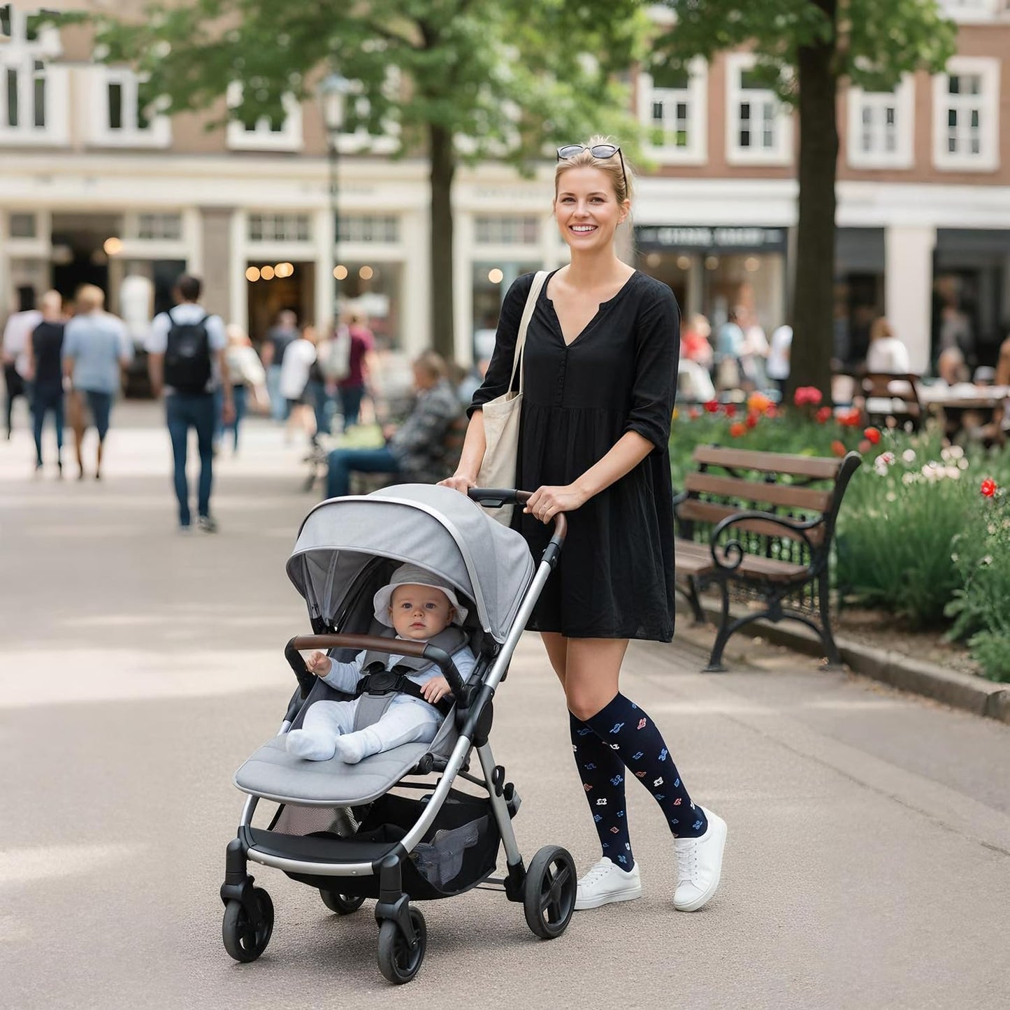 Graduated Compression Socks for Women&Men 20-30mmhg Knee High Socks Travel Hiking Running Stocking