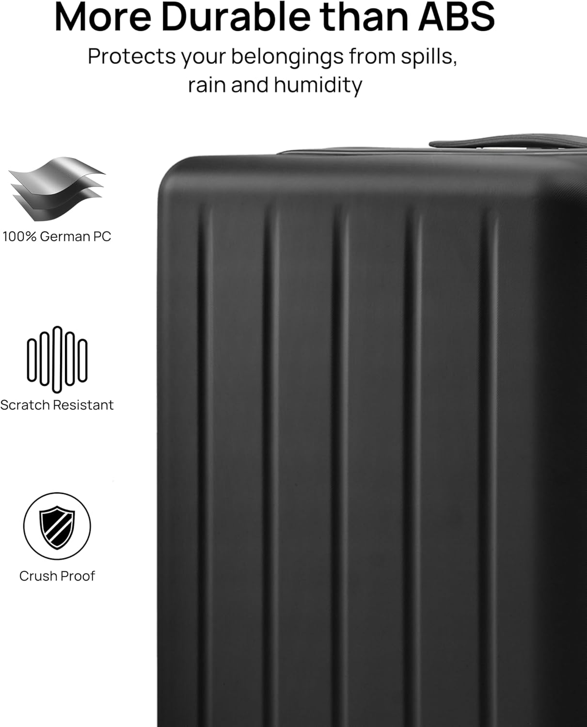 NINETYGO Carry On Suitcase, 20 Inch Carry-On Luggage with Double Spinner Wheels, Dry Wet Separate, PC Hard Case Suitcase, Lightweight Travel Luggage, TSA Approved (Black, Danube)