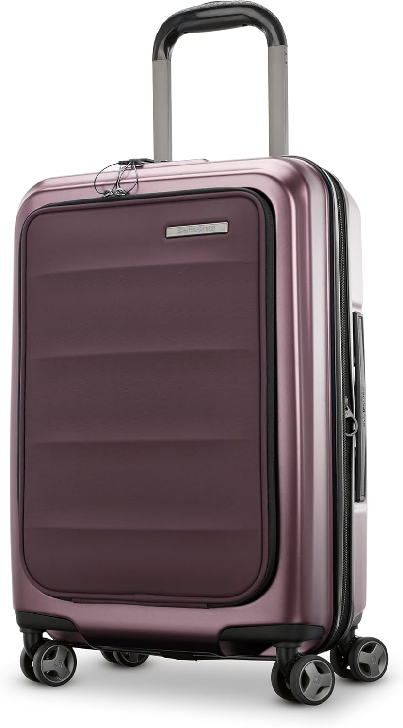 Samsonite Carry-On Pro Front Pocket Hardside Expandable 21-Inch Octiv Luggage: Durable & Impact Resistant, 360° Aero Trac Spinner Wheels, Adjustable Telescopic Handle, TSA Approved Lock - Purple