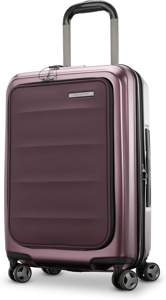 Samsonite Carry-On Pro Front Pocket Hardside Expandable 21-Inch Octiv Luggage: Durable & Impact Resistant, 360° Aero Trac Spinner Wheels, Adjustable Telescopic Handle, TSA Approved Lock - Purple