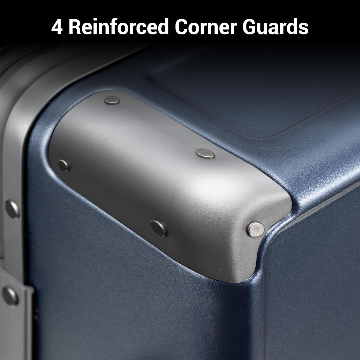 LEVEL8 Zipperless Checked Luggage with Aluminum Frame, Upgraded Medium Hardside Suitcase with Spinner Wheels, Metal Travel Luggage with Double Tsa Locks, 24 Inch, Blue