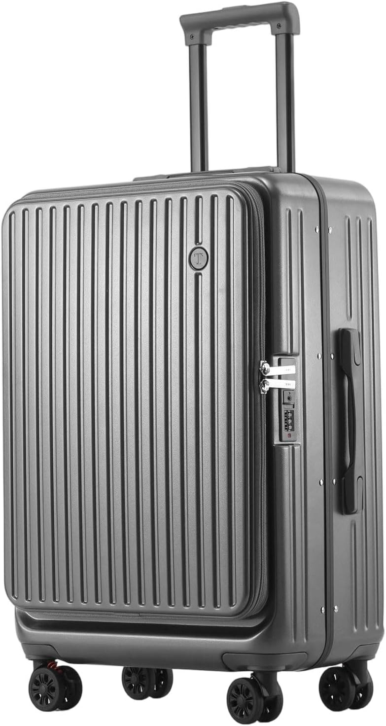 Expandable Carry On Luggage Top Opening Design Ergonomic Practical Hardshells Suitcase With 360 Degree Textured S
