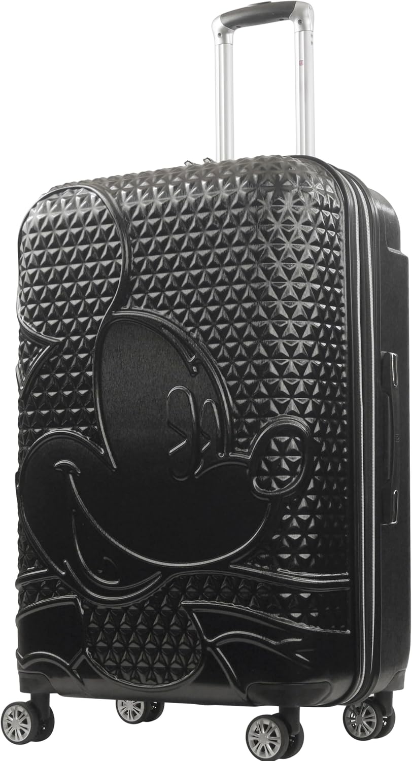 FUL Disney Mickey Mouse 30 Inch Rolling Luggage, Hardshell Suitcase with Spinner Wheels, Black