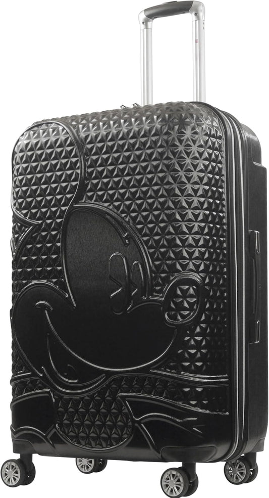 FUL Disney Mickey Mouse 30 Inch Rolling Luggage, Hardshell Suitcase with Spinner Wheels, Black