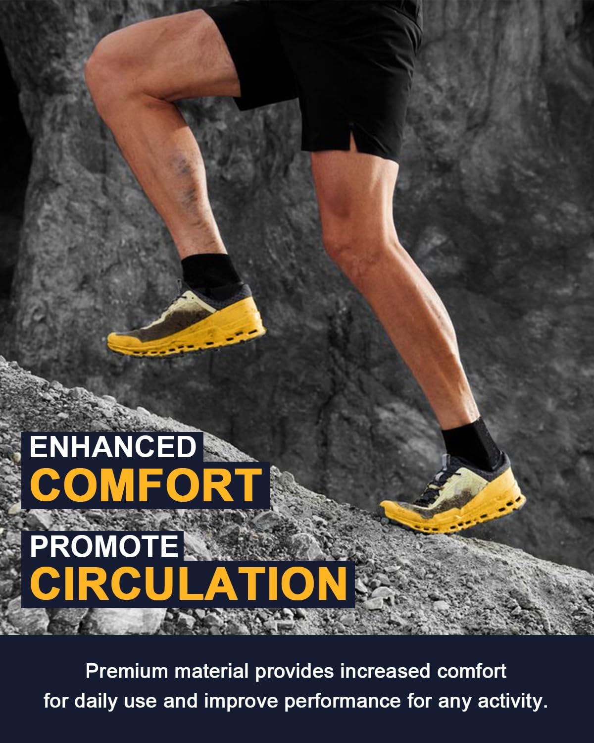 5 Pairs Copper Compression Socks for Women & Men - Ankle Plantar Fasciitis Arch Support Running Socks for Athletic