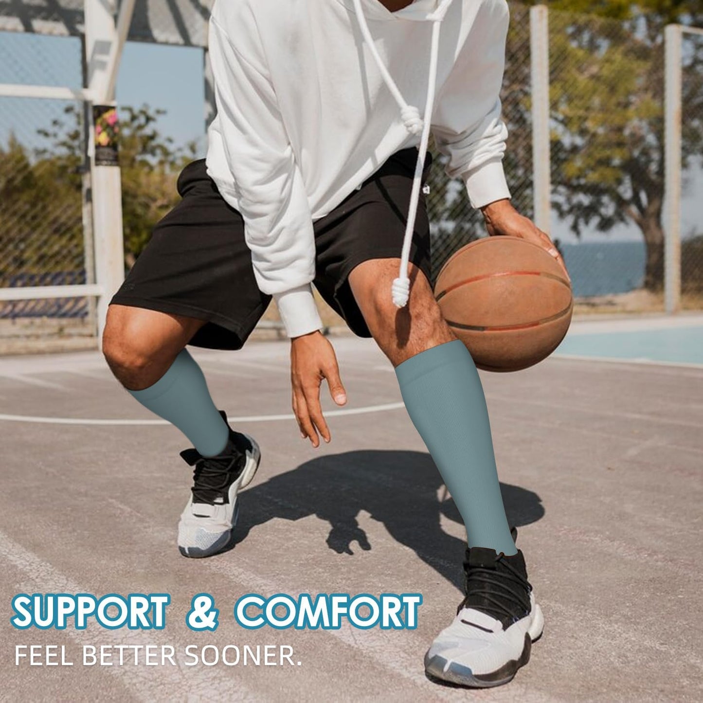 Graduated Compression Socks for Women&Men 20-30mmhg Knee High Socks Travel Hiking Running Stocking