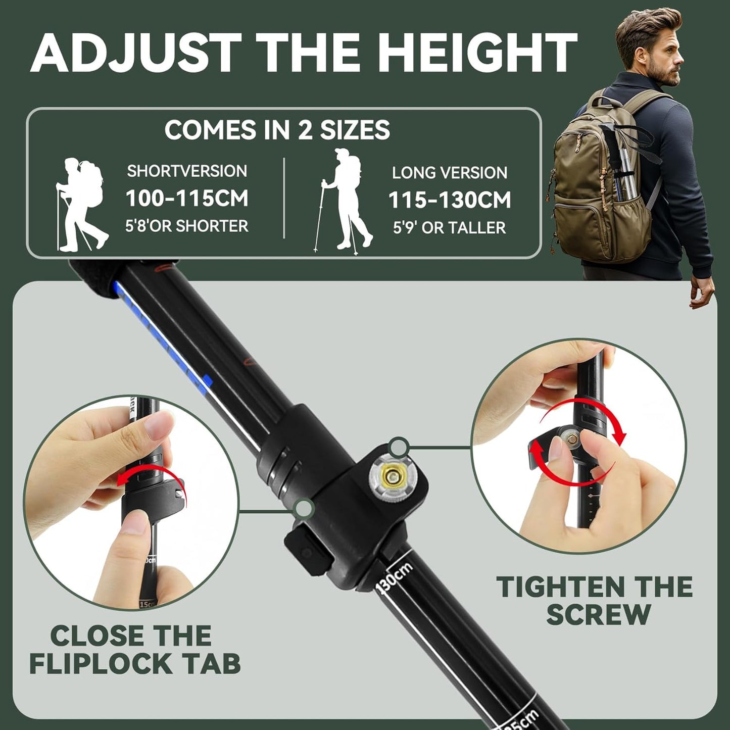 Trekking Poles Collapsible Hiking Poles - 2 Pack Aluminum Hiking Sticks, Lightweight Walking Sticks for Seniors, Men, Women Balance, Tri-Fold Walking Poles for Backpacking by Underwood Aggregator