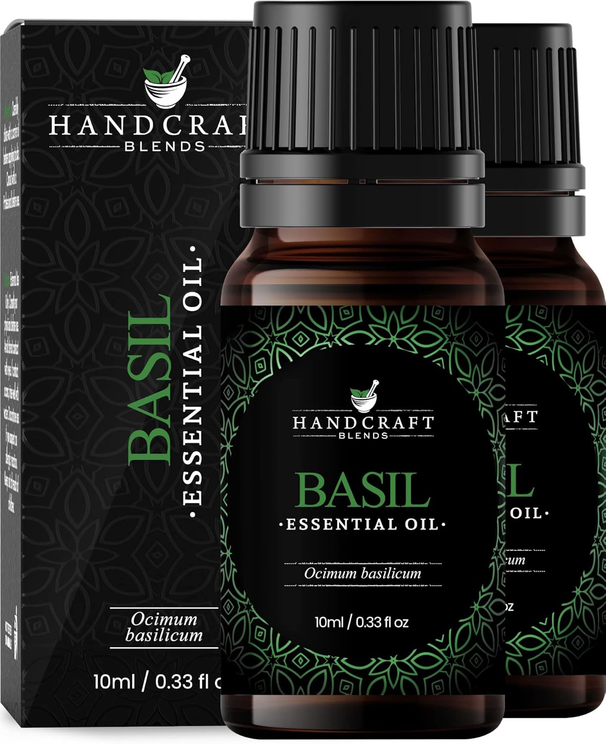 Handcraft Blends Basil Essential Oil – 0.33 Fl Oz – Pack of 2 – 100% Pure and Natural – Premium Grade Essential Oil for Diffuser and Aromatherapy, Skin, Massage, Candle and Soap Making Fragrance