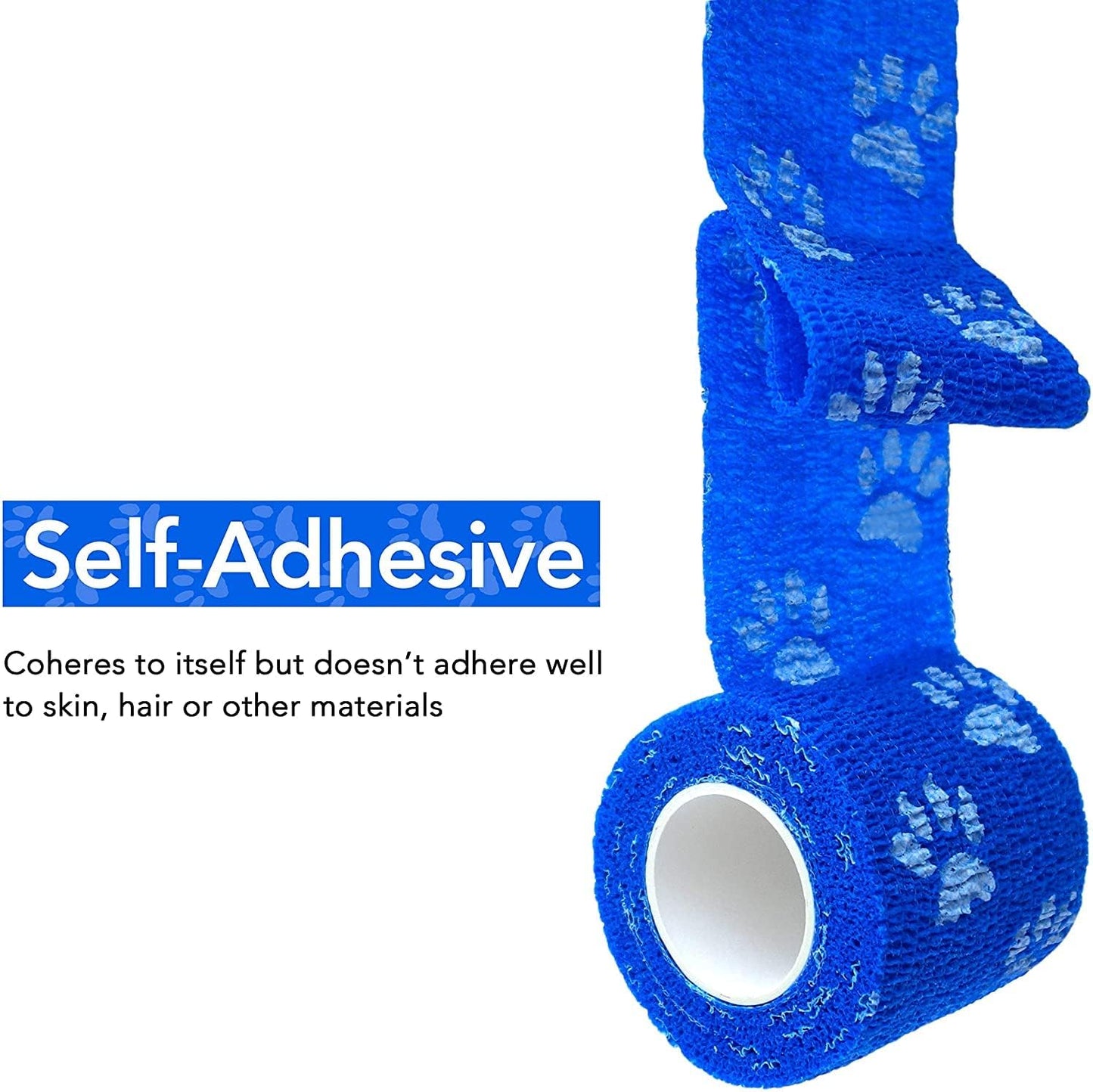 RISEN Cohesive Bandage 2” x 5 Yards, 6 Rolls, Self Adherent Wrap Medical Tape, Adhesive Flexible Breathable First Aid Gauze Ideal for Stretch Athletic