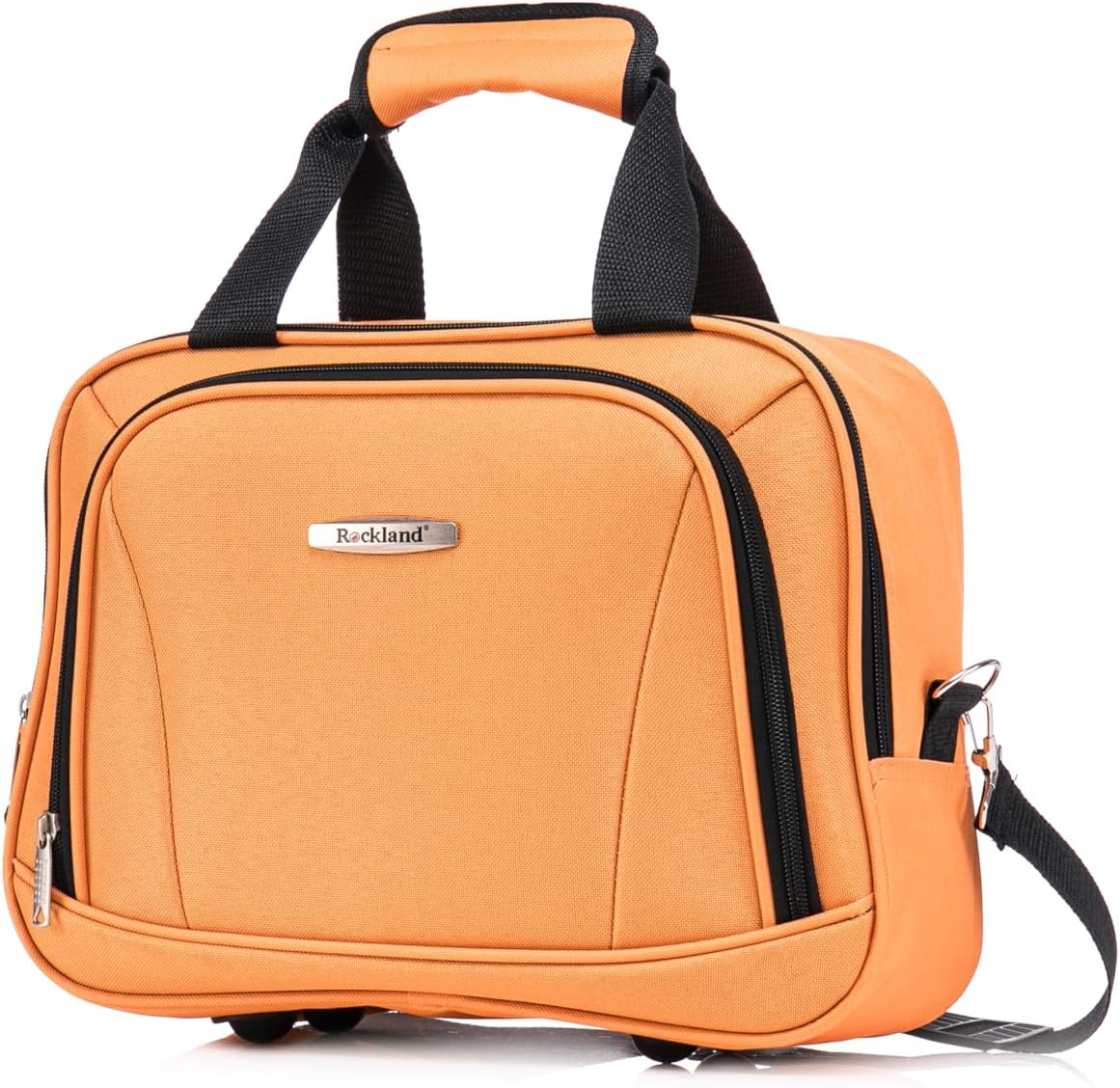 Rockland Melbourne Hardside Expandable Spinner Wheel Luggage Set, Orange, Carry-On 20-Inch and Tote 14-Inch