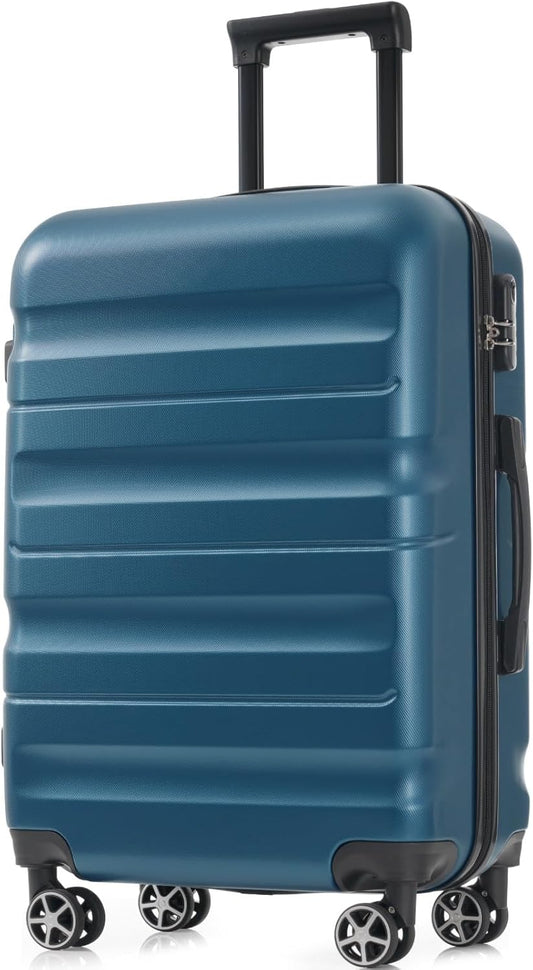 Merax 28 Inch Luggage Hardshell ABS Large Suitcase with Spinner Wheels Lightweight Durable Travel Checked Luggage for Road Trips Ink Blue
