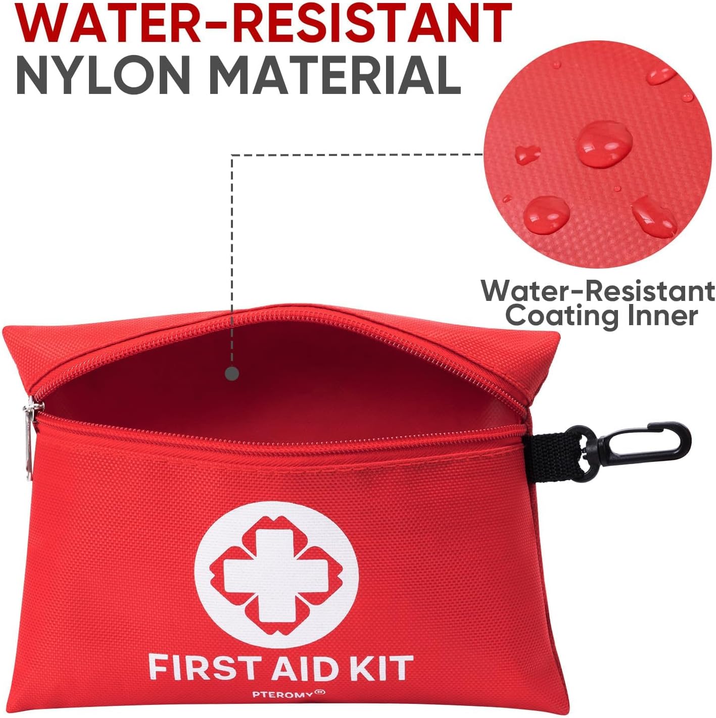 PTEROMY 150 Piece Mini First Aid Kit, Portable Small Emergency Kits Compact 1st Aid Kit for Car, Travel, Home, Camping, Outdoor, Hiking