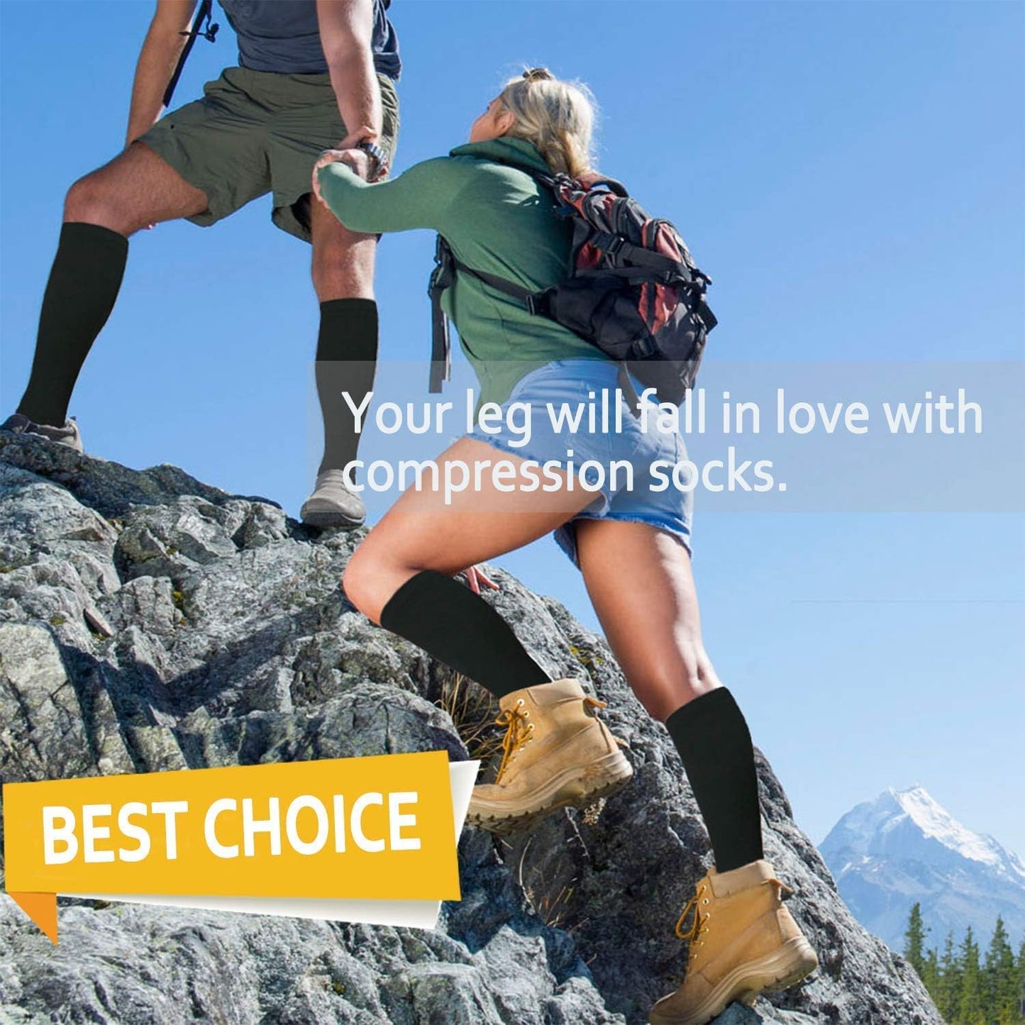 Compression Socks for Women and Men Circulation (3 Pairs) is Best Support for Running Athletic Cycling Hiking