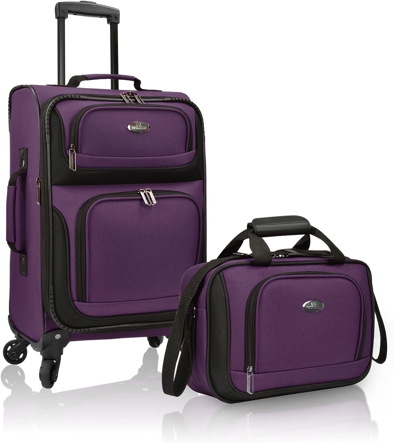 U.S. Traveler Rio Carry-on Luggage, Lightweight Softside Suitcase, Rolling 20" Carry On Luggage