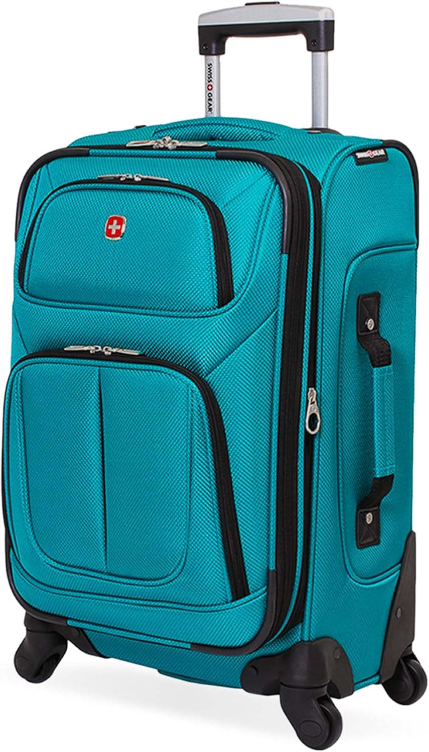 SwissGear Sion Softside Expandable Luggage, Teal, Carry-On 21-Inch