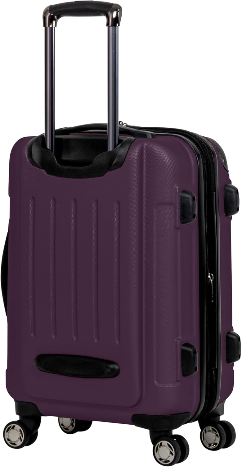 Kenneth Cole REACTION Renegade Luggage Expandable 8-Wheel Spinner Lightweight Hardside Suitcase, Midnight Plum, 20-Inch Carry On