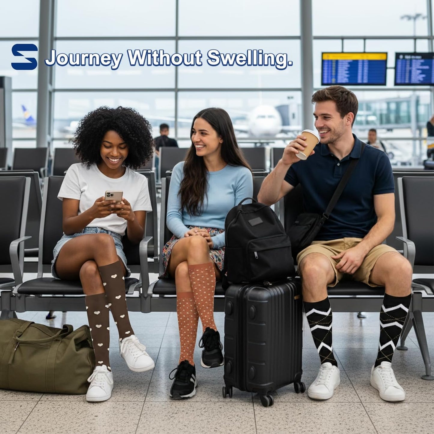 Compression Socks for Women and Men Circulation (3 Pairs) is Best Support for Running Athletic Cycling Hiking